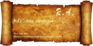 Ráday Andrea névjegykártya