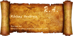 Ráday Andrea névjegykártya
