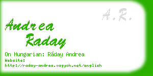 andrea raday business card