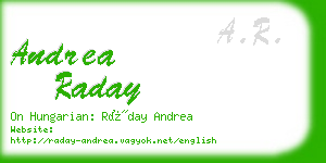 andrea raday business card